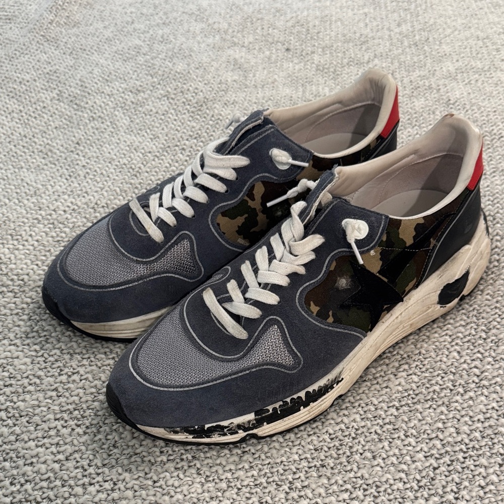 Golden Goose Men's Gray and Camouflage Sneakers